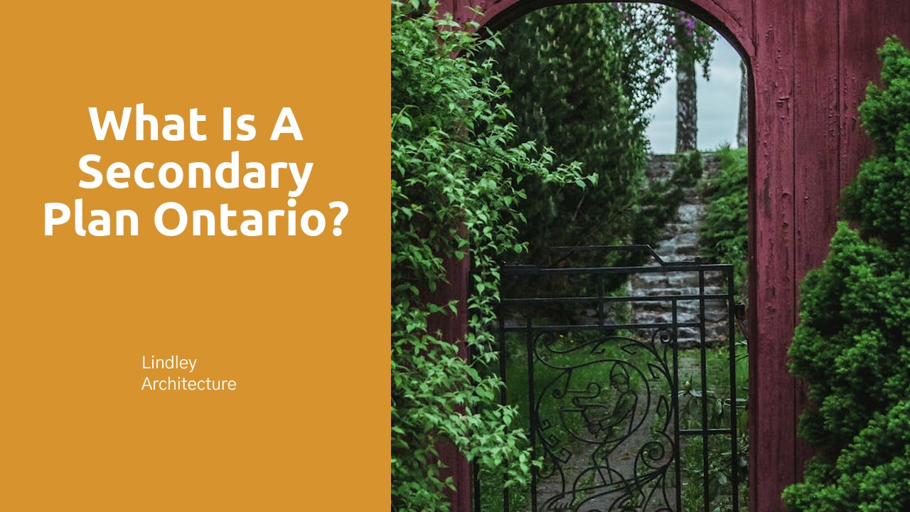 What is a secondary plan Ontario?